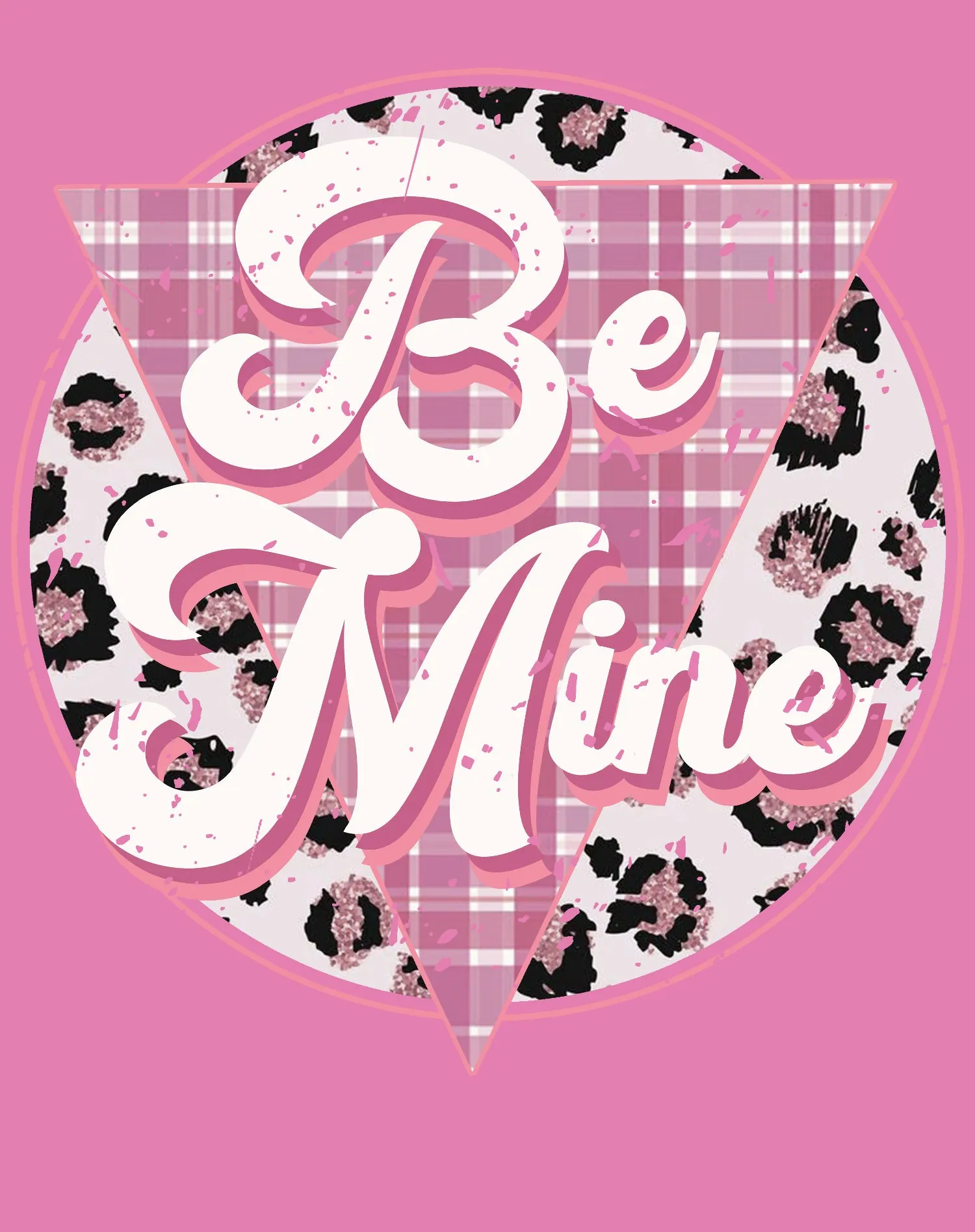 Valentine Retro Vintage Animal Print Pink & Sassy Disc Men's T-shirt