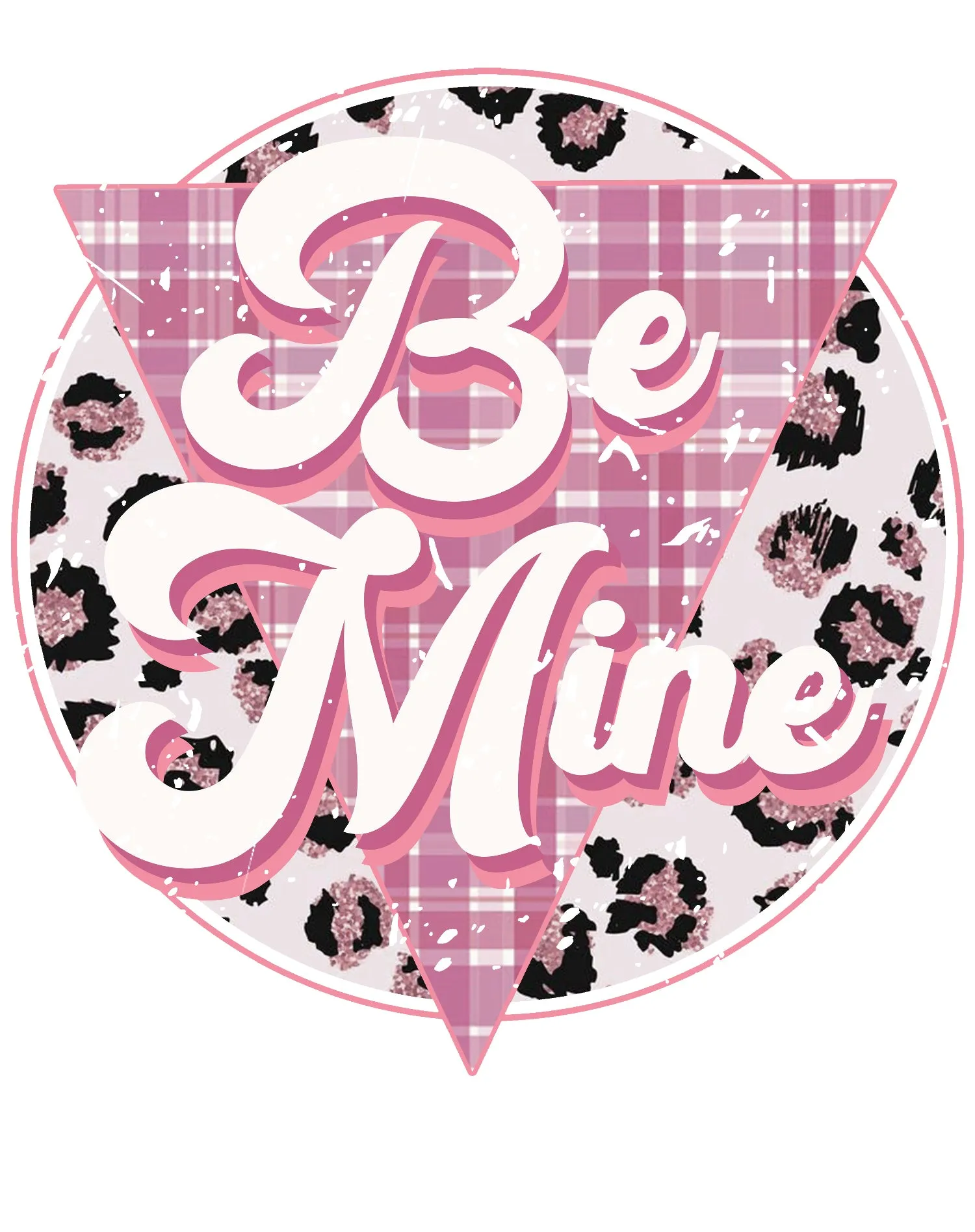 Valentine Retro Vintage Animal Print Pink & Sassy Disc Men's T-shirt