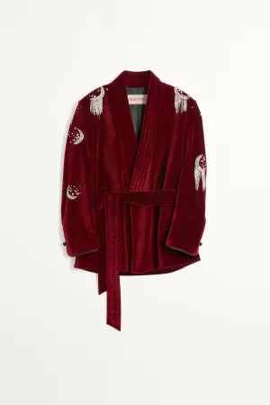 VALENTINO | BELTED COTTON VELVET JACKET