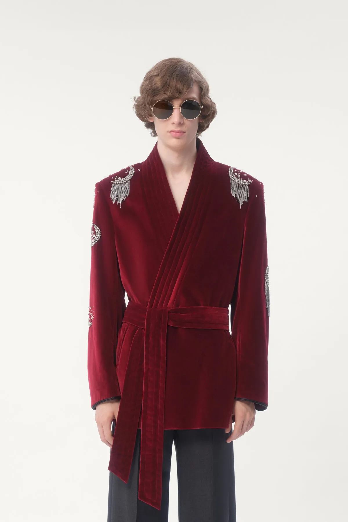 VALENTINO | BELTED COTTON VELVET JACKET