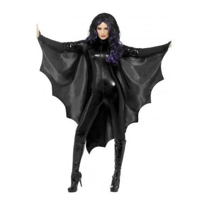Vampire Bat Wings, Black, With High Collar