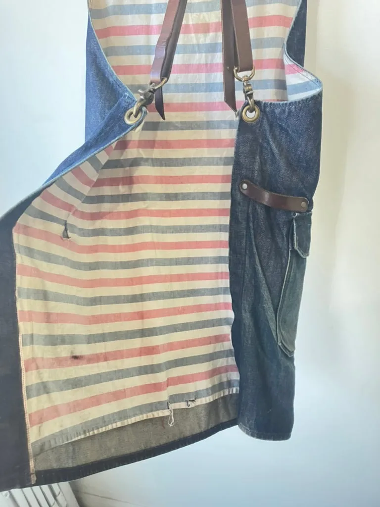 Vintage American Barbershop Denim Apron