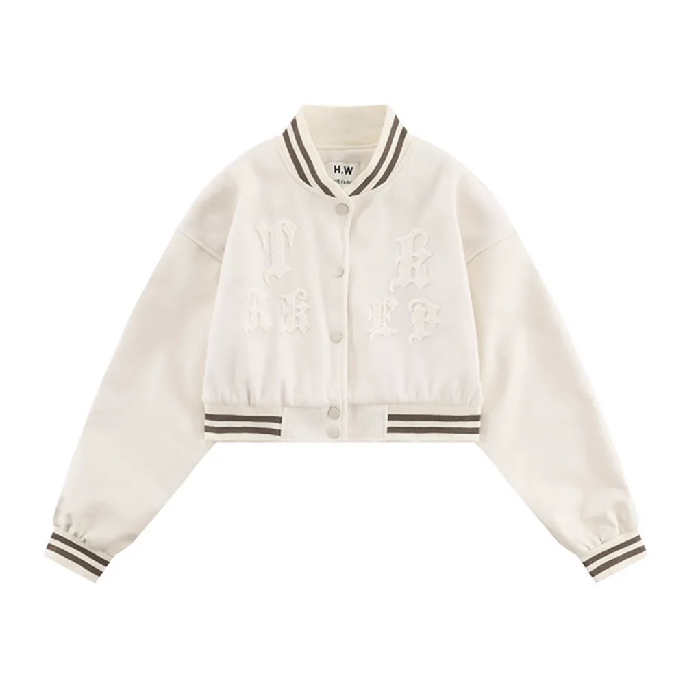 Vintage Gothic Lettering Flocked Jacket