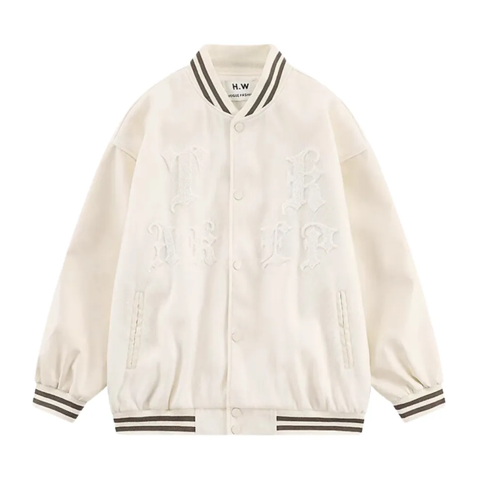 Vintage Gothic Lettering Flocked Jacket