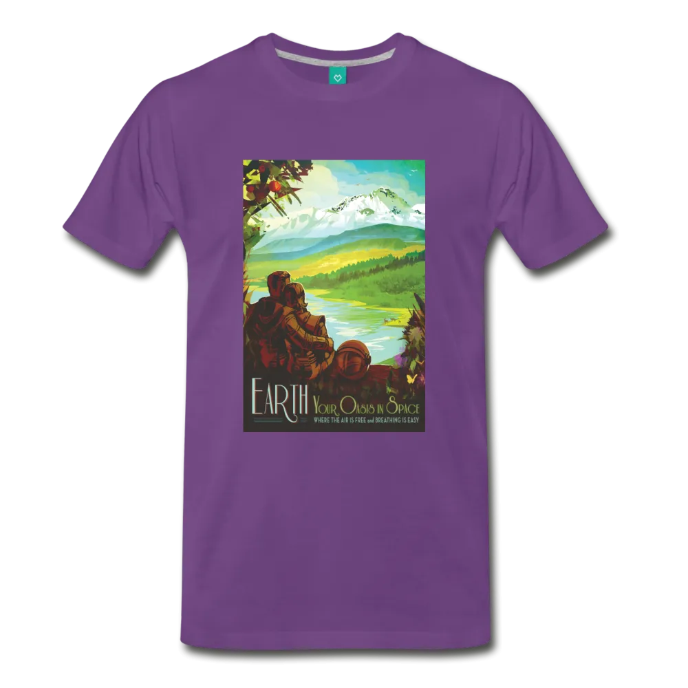 Visions of the Future: Earth Your Oasis in Space Men's Premium T-Shirt