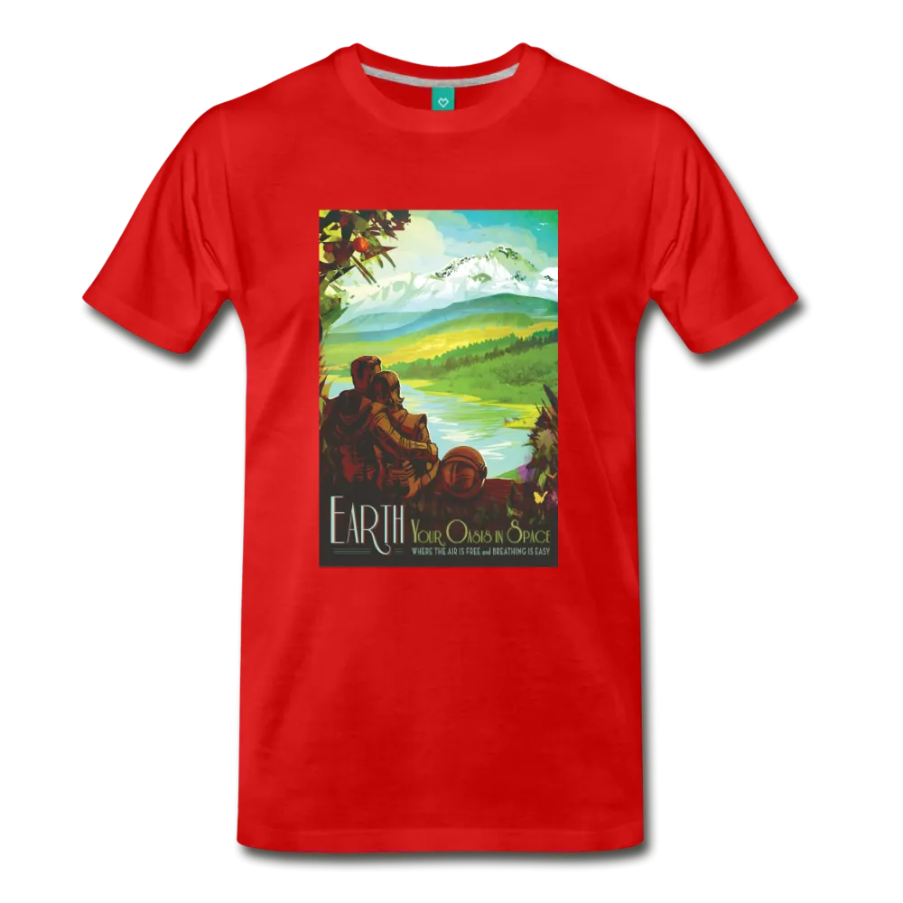 Visions of the Future: Earth Your Oasis in Space Men's Premium T-Shirt