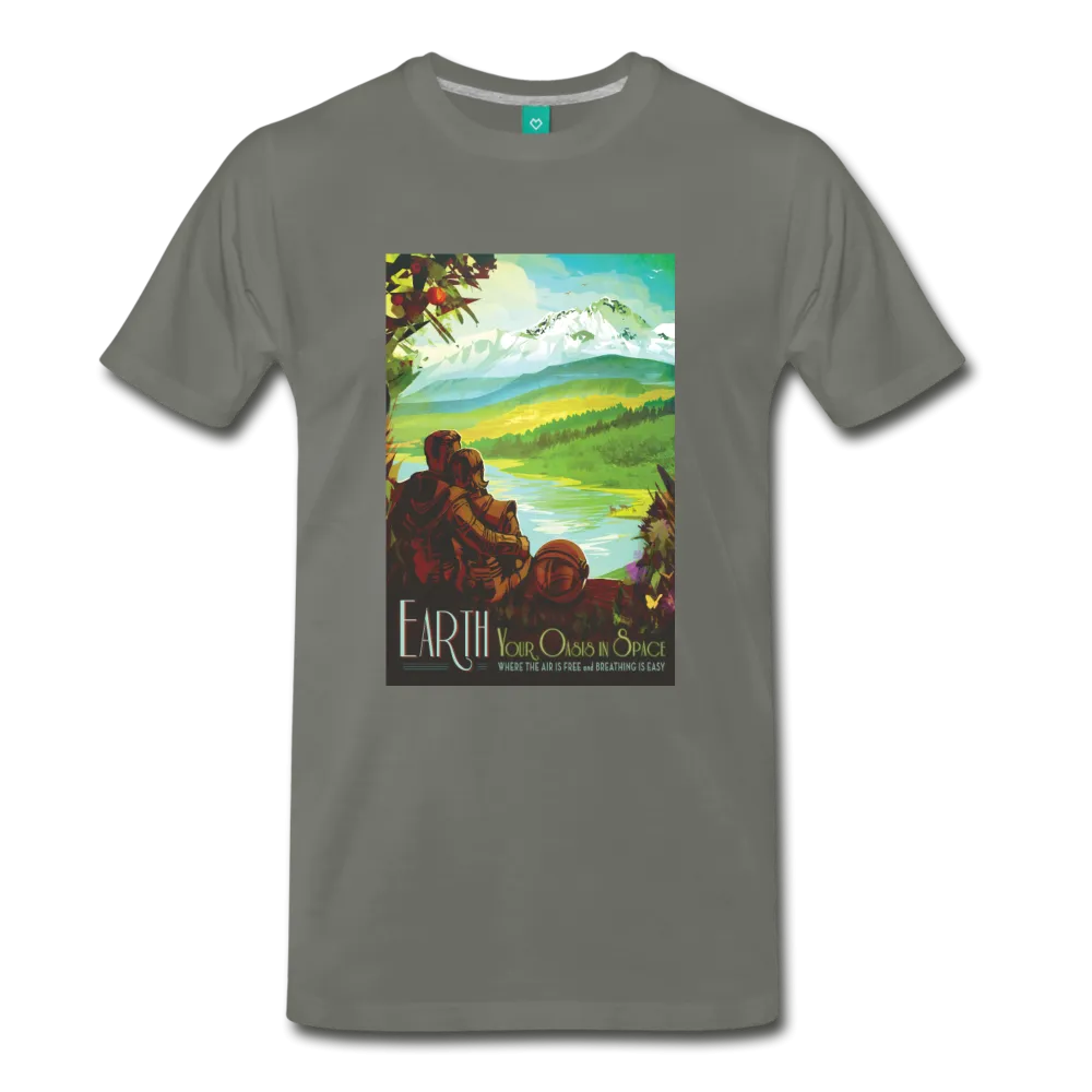 Visions of the Future: Earth Your Oasis in Space Men's Premium T-Shirt