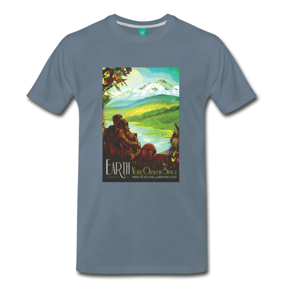 Visions of the Future: Earth Your Oasis in Space Men's Premium T-Shirt