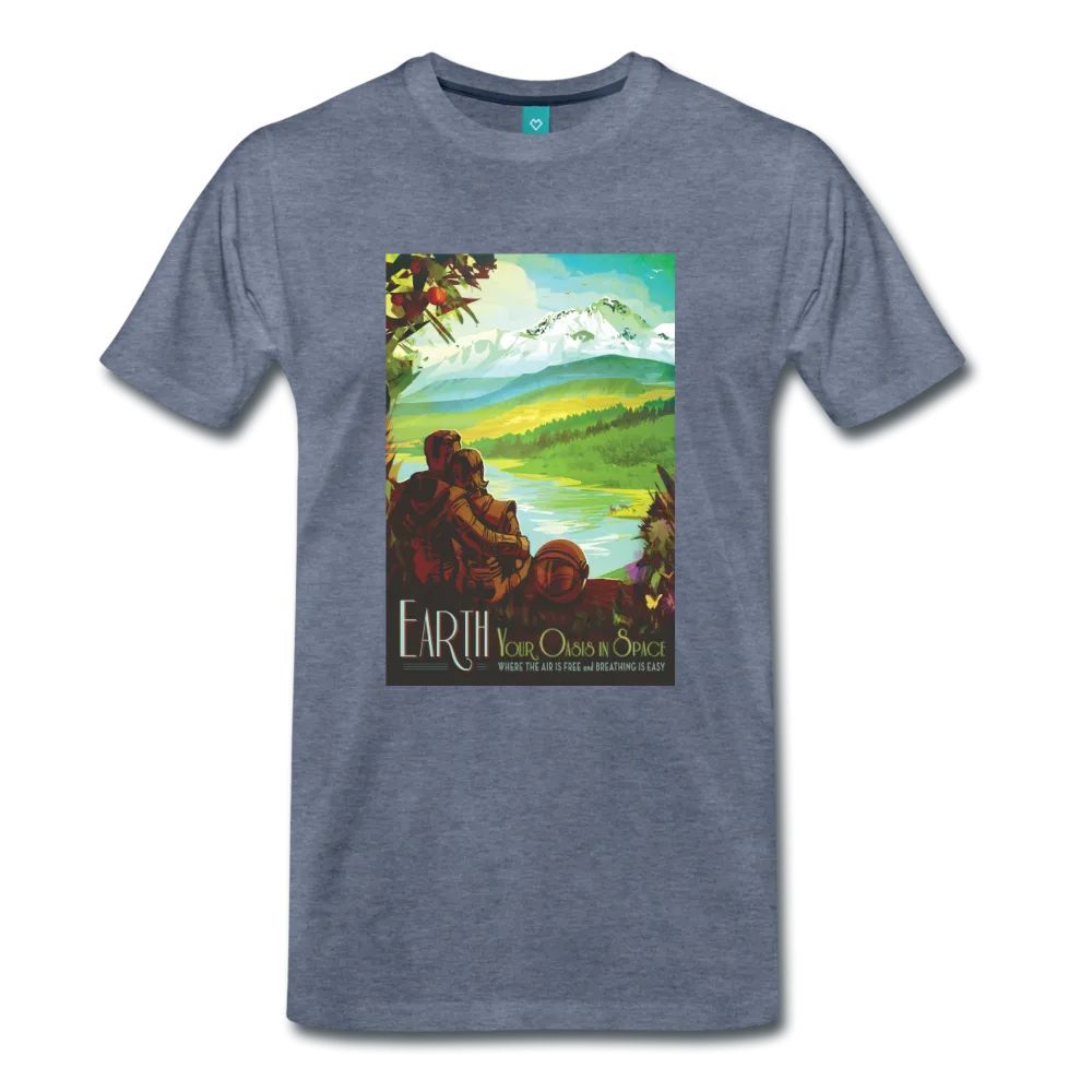 Visions of the Future: Earth Your Oasis in Space Men's Premium T-Shirt