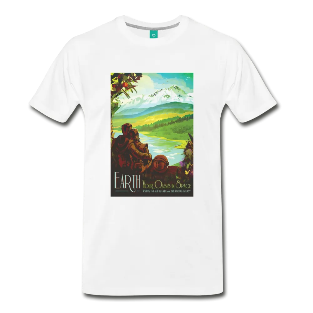 Visions of the Future: Earth Your Oasis in Space Men's Premium T-Shirt
