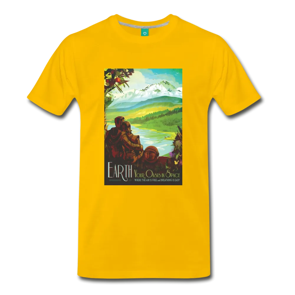 Visions of the Future: Earth Your Oasis in Space Men's Premium T-Shirt