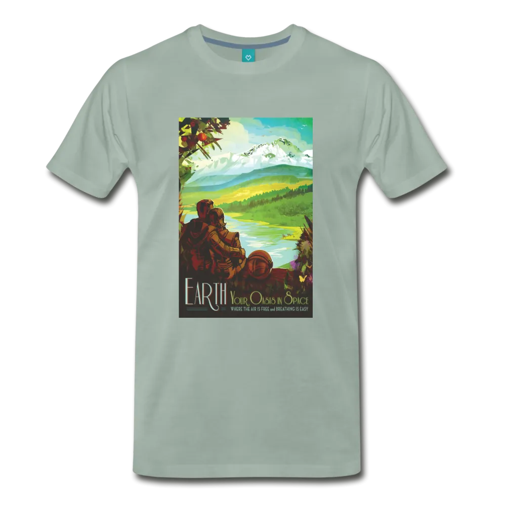 Visions of the Future: Earth Your Oasis in Space Men's Premium T-Shirt