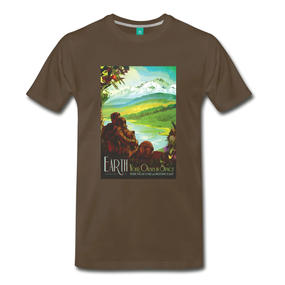 Visions of the Future: Earth Your Oasis in Space Men's Premium T-Shirt