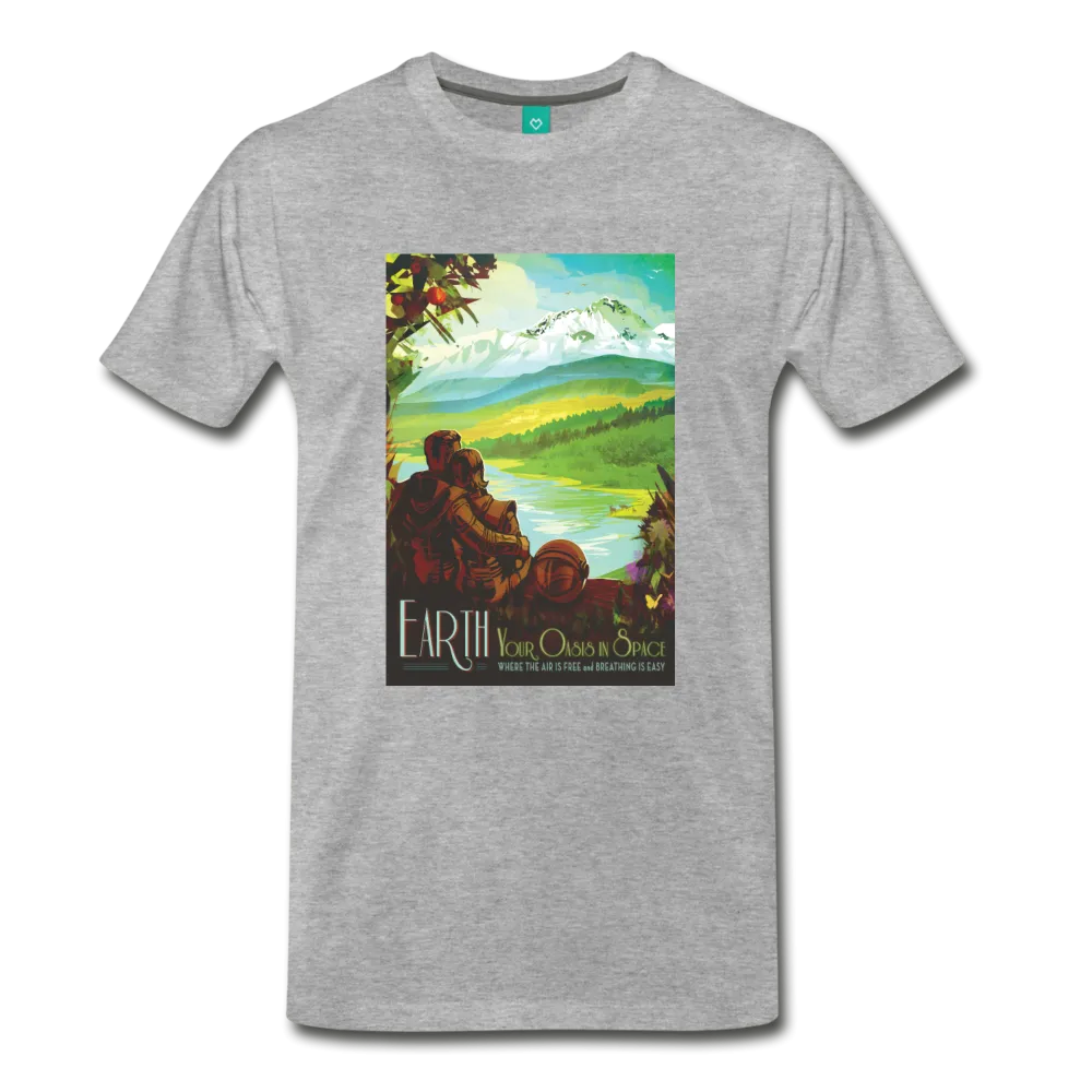 Visions of the Future: Earth Your Oasis in Space Men's Premium T-Shirt