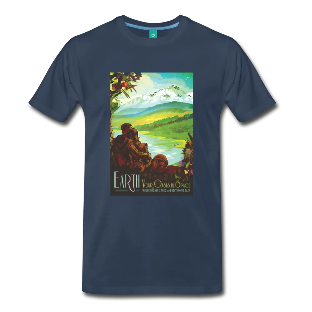 Visions of the Future: Earth Your Oasis in Space Men's Premium T-Shirt