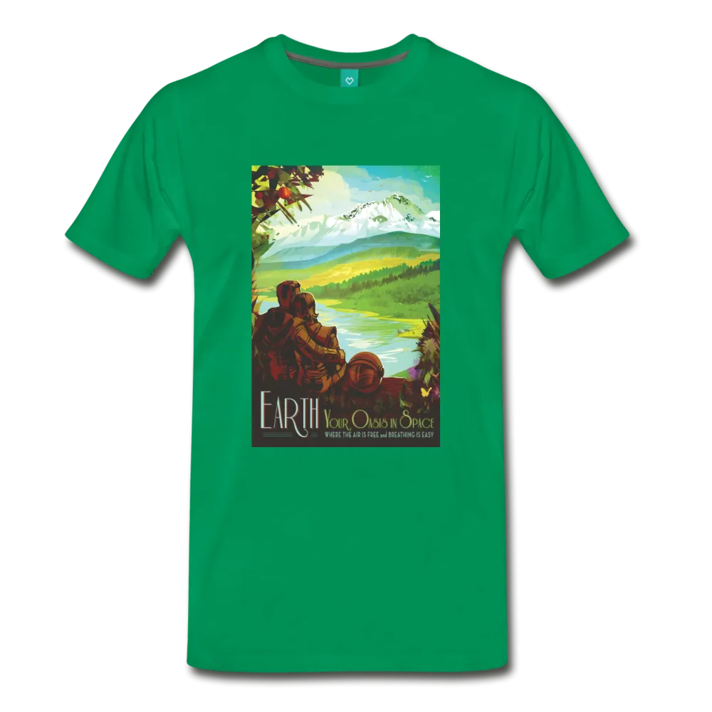 Visions of the Future: Earth Your Oasis in Space Men's Premium T-Shirt
