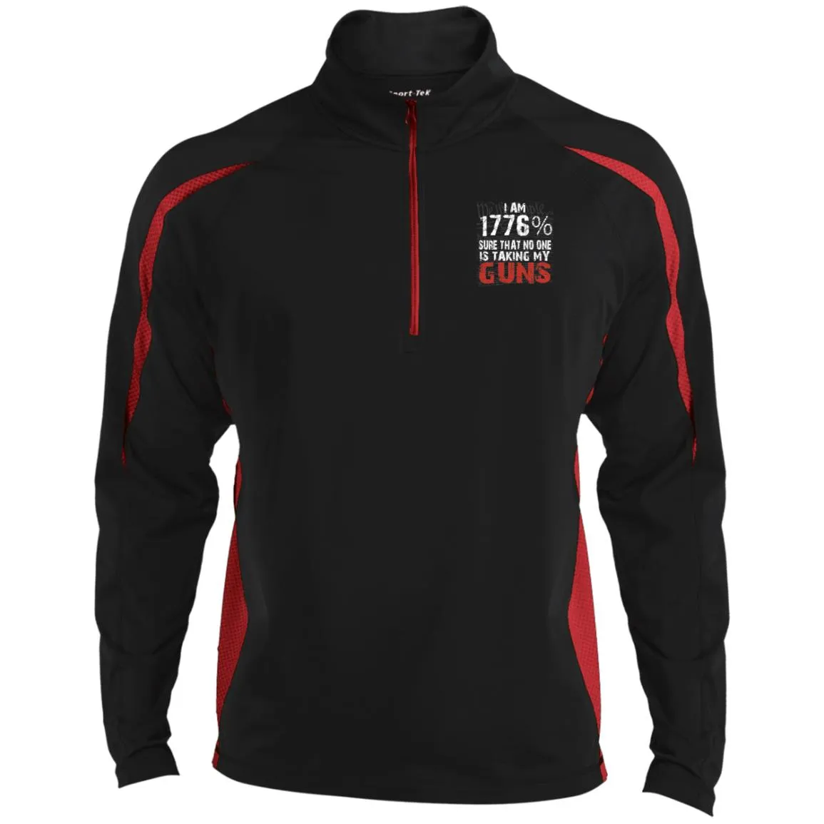 We The People 1776 Guns Men's Sport Wicking Colorblock 1/2 Zip