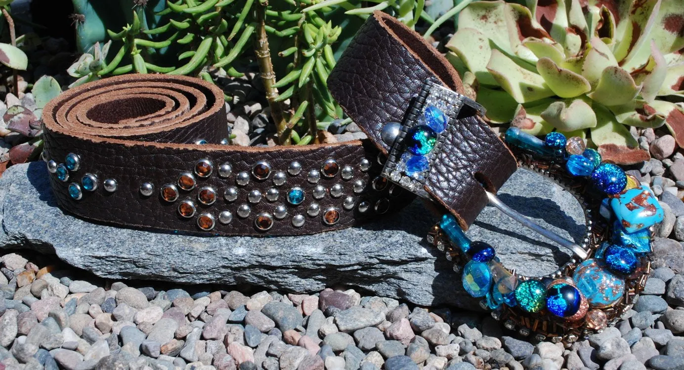 Western Blue Buckle & Belt - Large