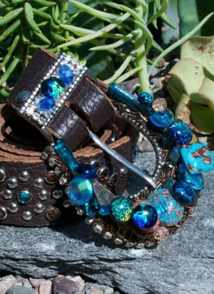 Western Blue Buckle & Belt - Large