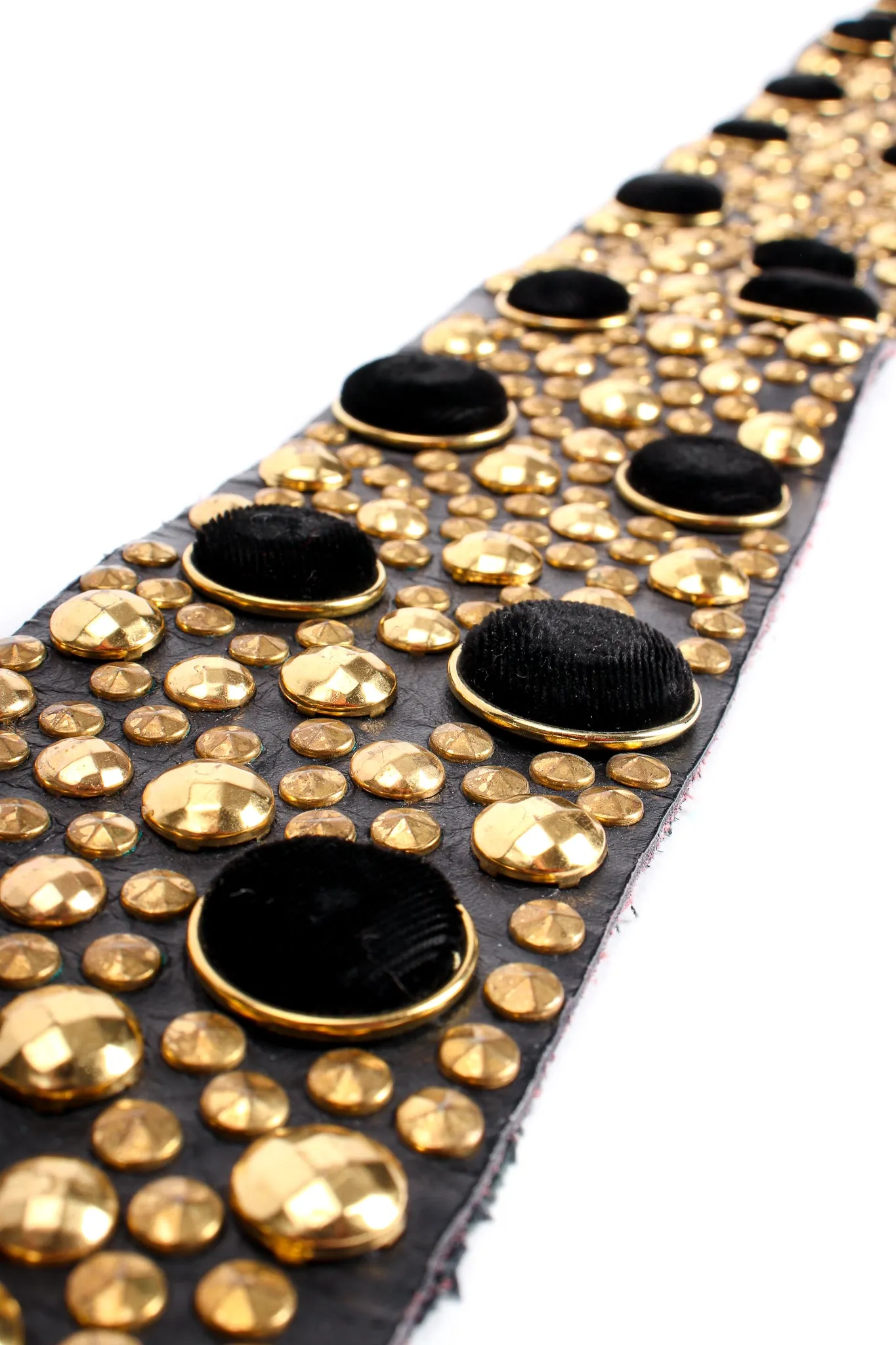 Wide Velvet Studded Leather Belt