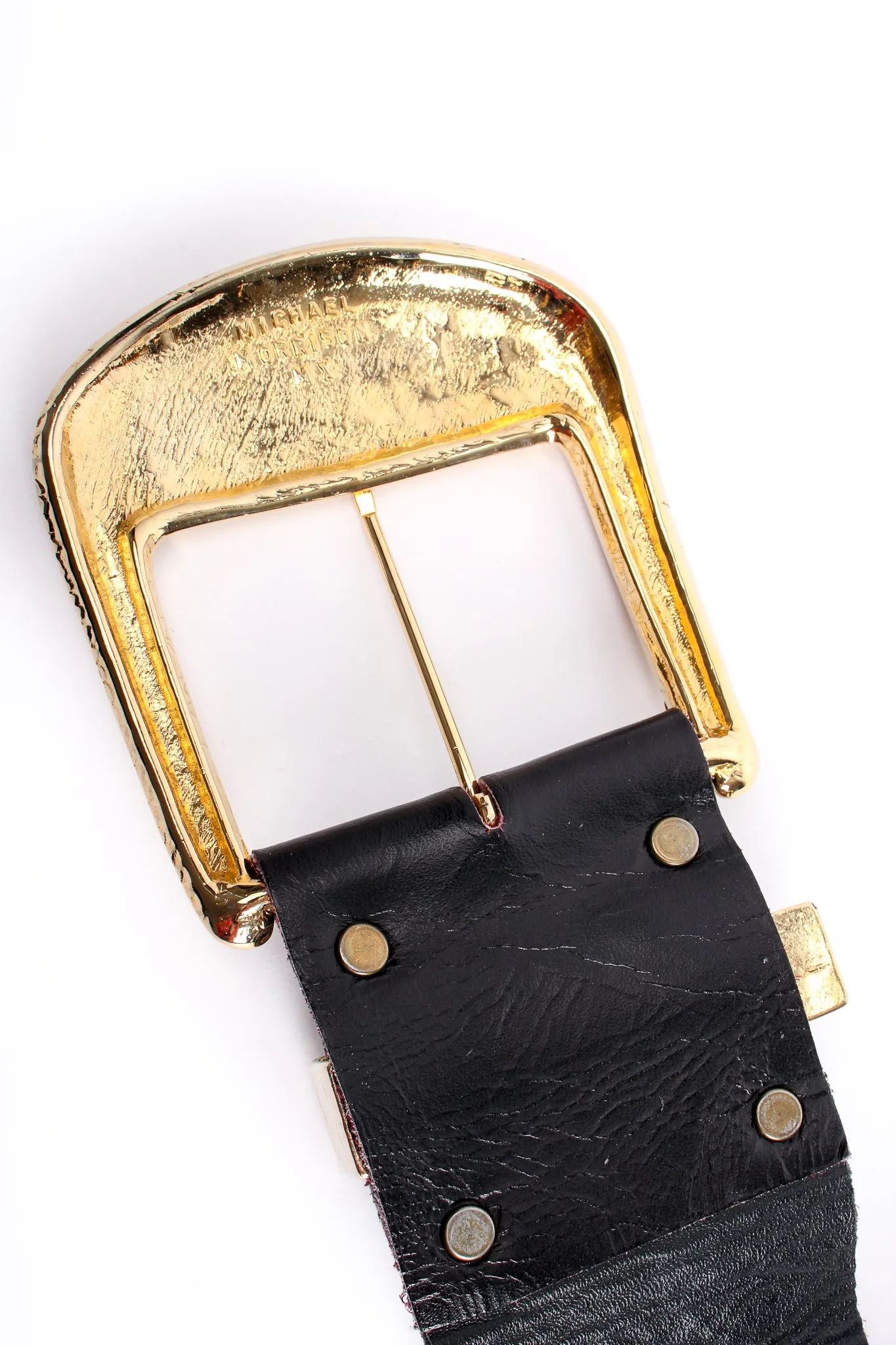 Wide Velvet Studded Leather Belt