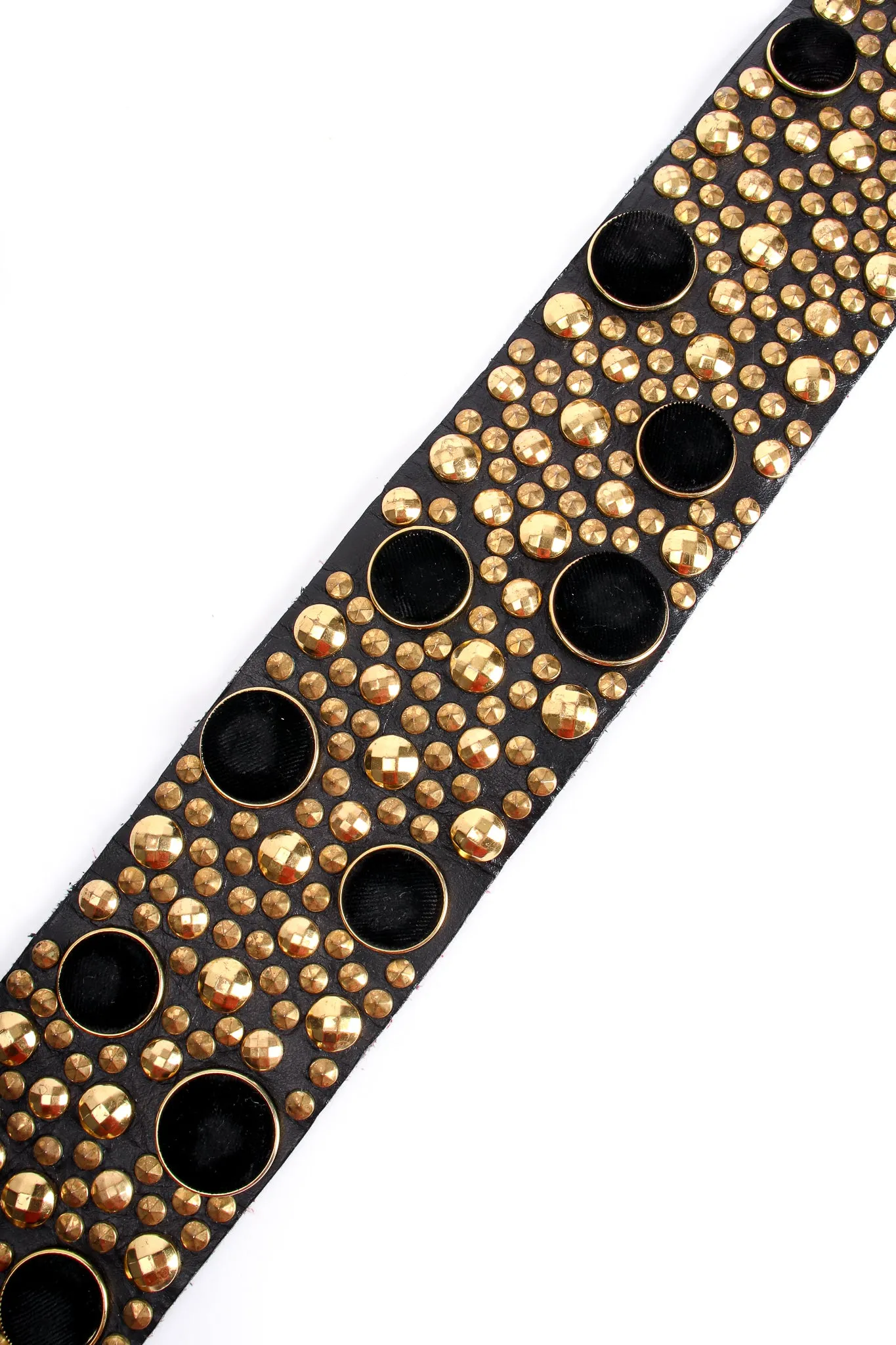 Wide Velvet Studded Leather Belt