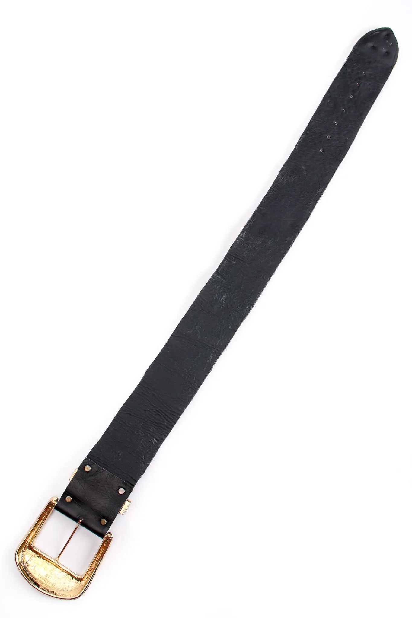 Wide Velvet Studded Leather Belt