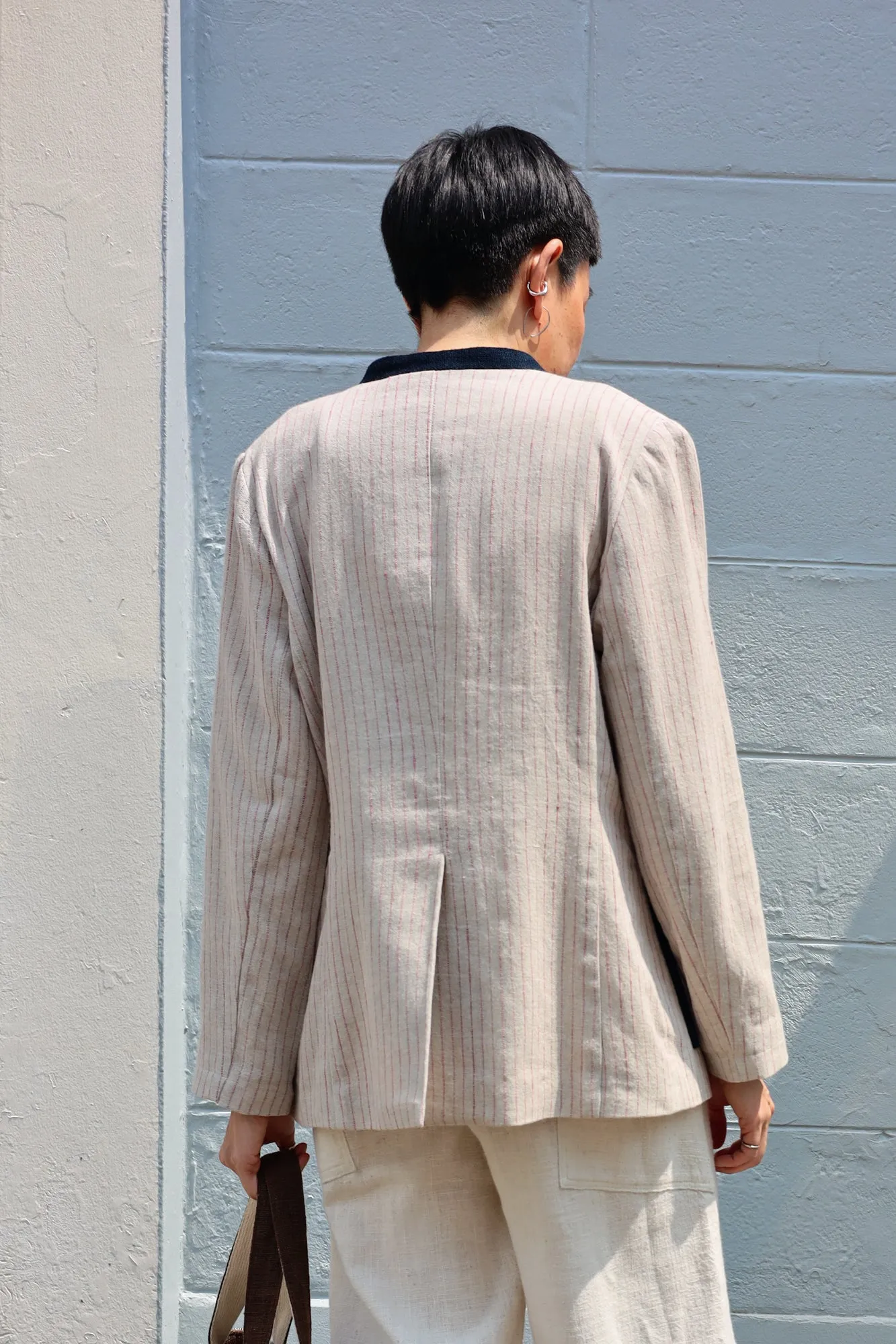 Women's Relaxed-fit Collarless Blazer (Pre-order)'