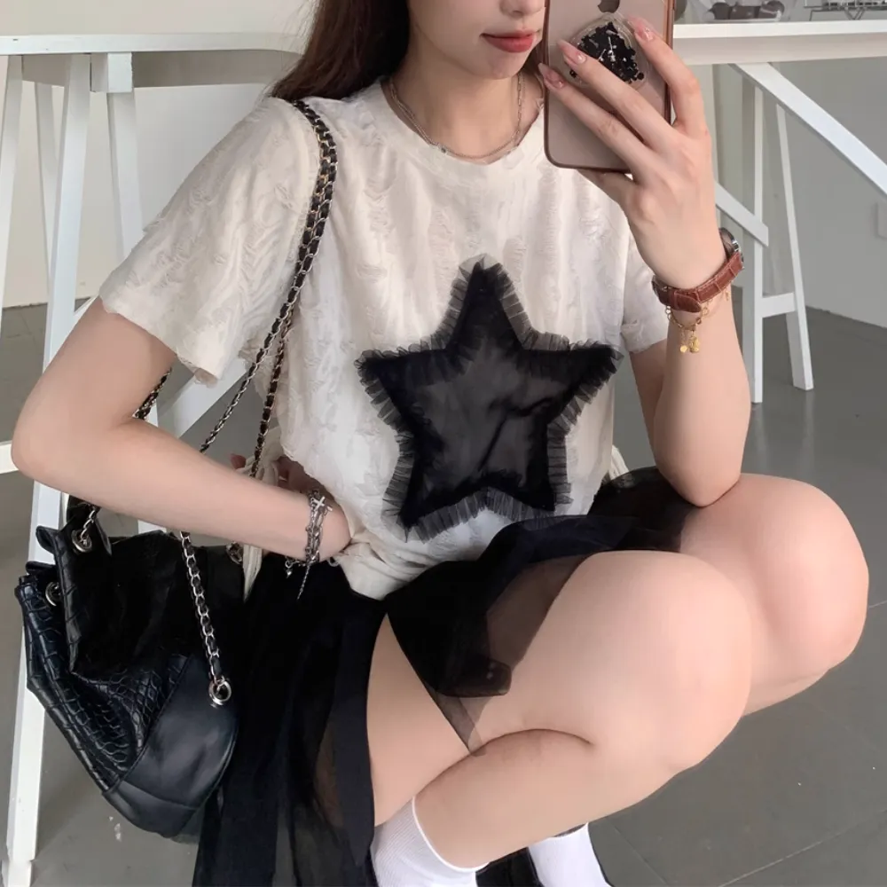 Women's Star Ripped T-Shirt